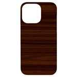 Dark Brown Wood Texture, Cherry Wood Texture, Wooden iPhone 14 Pro Max Black UV Print Case Front