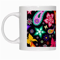 Floral Butterflies White Mug by nateshop