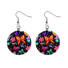 Floral Butterflies Mini Button Earrings by nateshop