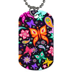 Floral Butterflies Dog Tag (one Side) by nateshop