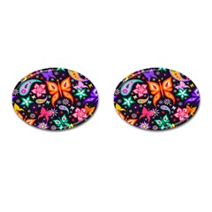 Floral Butterflies Cufflinks (oval) by nateshop