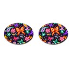 Floral Butterflies Cufflinks (Oval) Front(Pair)