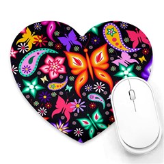 Floral Butterflies Heart Mousepad by nateshop