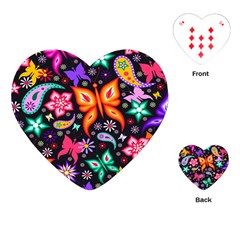 Floral Butterflies Playing Cards Single Design (heart) by nateshop