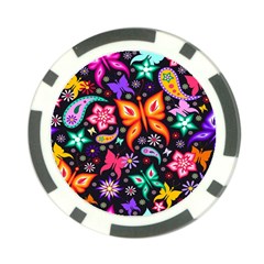 Floral Butterflies Poker Chip Card Guard (10 Pack) by nateshop