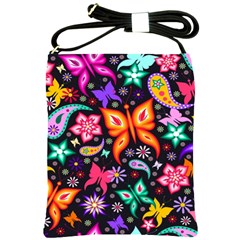 Floral Butterflies Shoulder Sling Bag by nateshop