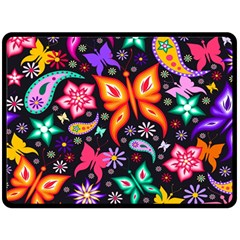 Floral Butterflies Fleece Blanket (large) by nateshop