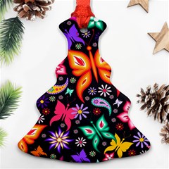 Floral Butterflies Christmas Tree Ornament (two Sides)