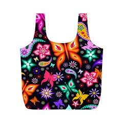 Floral Butterflies Full Print Recycle Bag (m) by nateshop