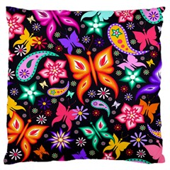 Floral Butterflies Standard Premium Plush Fleece Cushion Case (one Side) by nateshop