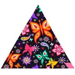 Floral Butterflies Wooden Puzzle Triangle by nateshop