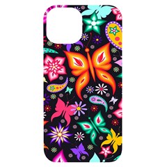 Floral Butterflies Iphone 14 Black Uv Print Case by nateshop