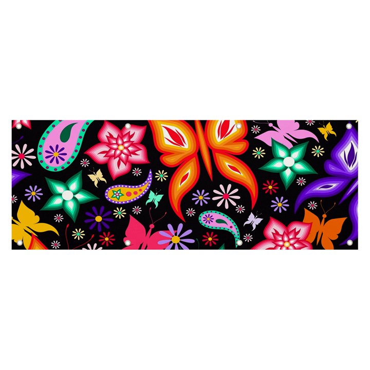 Floral Butterflies Banner and Sign 8  x 3 