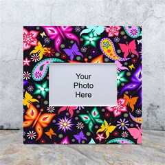 Floral Butterflies White Box Photo Frame 4  X 6  by nateshop