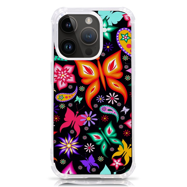 Floral Butterflies iPhone 14 Pro TPU UV Print Case