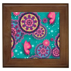 Floral Pattern, Abstract, Colorful, Flow Framed Tile by nateshop