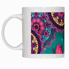 Floral Pattern, Abstract, Colorful, Flow White Mug by nateshop