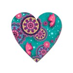 Floral Pattern, Abstract, Colorful, Flow Heart Magnet Front