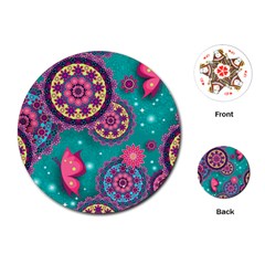 Floral Pattern, Abstract, Colorful, Flow Playing Cards Single Design (round)