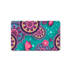 Floral Pattern, Abstract, Colorful, Flow Magnet (name Card) by nateshop