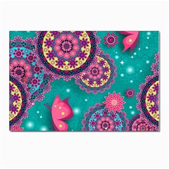 Floral Pattern, Abstract, Colorful, Flow Postcard 4 x 6  (pkg Of 10) by nateshop