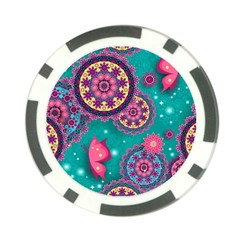 Floral Pattern, Abstract, Colorful, Flow Poker Chip Card Guard (10 Pack) by nateshop