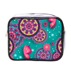 Floral Pattern, Abstract, Colorful, Flow Mini Toiletries Bag (one Side) by nateshop