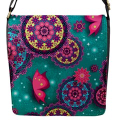 Floral Pattern, Abstract, Colorful, Flow Flap Closure Messenger Bag (s) by nateshop