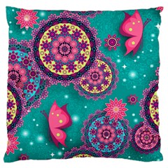 Floral Pattern, Abstract, Colorful, Flow Standard Premium Plush Fleece Cushion Case (one Side)