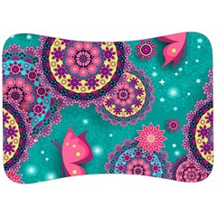 Floral Pattern, Abstract, Colorful, Flow Velour Seat Head Rest Cushion