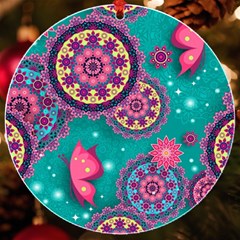 Floral Pattern, Abstract, Colorful, Flow Uv Print Acrylic Ornament Round