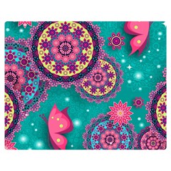 Floral Pattern, Abstract, Colorful, Flow Premium Plush Fleece Blanket (medium) by nateshop