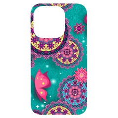 Floral Pattern, Abstract, Colorful, Flow Iphone 14 Pro Black Uv Print Case by nateshop