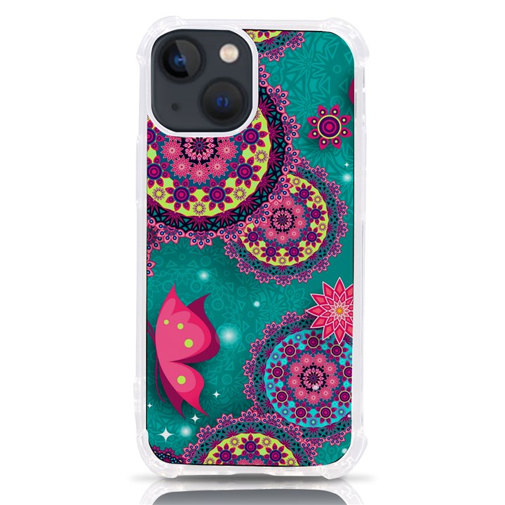 Floral Pattern, Abstract, Colorful, Flow iPhone 13 mini TPU UV Print Case