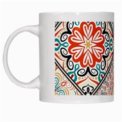 Flowers Pattern, Abstract, Art, Colorful White Mug by nateshop