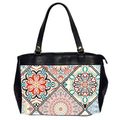 Flowers Pattern, Abstract, Art, Colorful Oversize Office Handbag (2 Sides) by nateshop