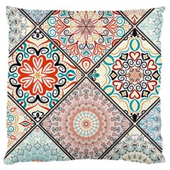 Flowers Pattern, Abstract, Art, Colorful Standard Premium Plush Fleece Cushion Case (one Side)