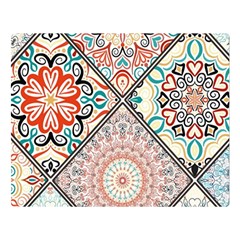 Flowers Pattern, Abstract, Art, Colorful Two Sides Premium Plush Fleece Blanket (large) by nateshop