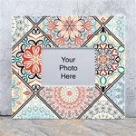 Flowers Pattern, Abstract, Art, Colorful White Wall Photo Frame 5  x 7  Front