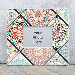 Flowers Pattern, Abstract, Art, Colorful White Wall Photo Frame 5  X 7  by nateshop