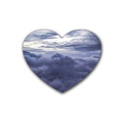 Majestic Clouds Landscape Rubber Heart Coaster (4 Pack) by dflcprintsclothing