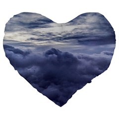 Majestic Clouds Landscape Large 19  Premium Flano Heart Shape Cushions by dflcprintsclothing