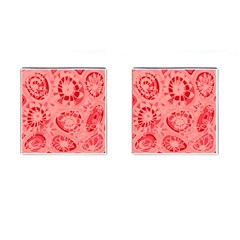 Mazipoodles Love Flowers - Just Red Cufflinks (square) by Mazipoodles