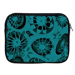 Mazipoodles Love Flowers - Just Dark Teal Apple Ipad 2/3/4 Zipper Cases