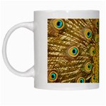 Peacock Feather Bird Peafowl White Mug Left