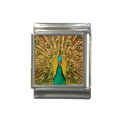 Peacock Feather Bird Peafowl Italian Charm (13mm) by Cemarart