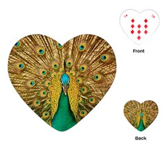 Peacock Feather Bird Peafowl Playing Cards Single Design (heart) by Cemarart