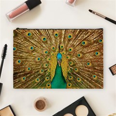 Peacock Feather Bird Peafowl Cosmetic Bag (large) by Cemarart