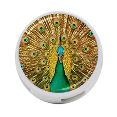 Peacock Feather Bird Peafowl 4-port Usb Hub (one Side) by Cemarart