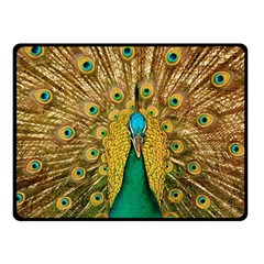 Peacock Feather Bird Peafowl Fleece Blanket (small) by Cemarart